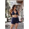 imageAoxjox Womens Workout Sienna Crossback Sports Bras Fitness Low Impact Bra Yoga Crop TankNavy