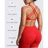 imageAoxjox Womens Workout Sienna Crossback Sports Bras Fitness Low Impact Bra Yoga Crop TankRacing Red