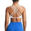 imageAoxjox Womens Workout Sienna Crossback Sports Bras Fitness Low Impact Bra Yoga Crop TankWhite