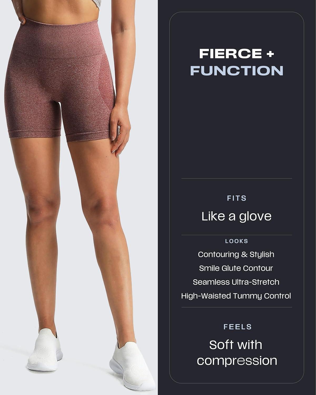 imageAoxjox Booty Contour Seamless Workout Biker Shorts for Women Tummy Control High Waisted Athletic Running Yoga Short 5quotCherry Mahogany Marl