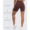imageAoxjox Booty Contour Seamless Workout Biker Shorts for Women Tummy Control High Waisted Athletic Running Yoga Short 5quotA Cherry Brown Marl