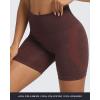 imageAoxjox Booty Contour Seamless Workout Biker Shorts for Women Tummy Control High Waisted Athletic Running Yoga Short 5quotA Cherry Brown Marl