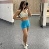 imageAoxjox Booty Contour Seamless Workout Biker Shorts for Women Tummy Control High Waisted Athletic Running Yoga Short 5quotBlue Jewel Marl