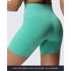 imageAoxjox Booty Contour Seamless Workout Biker Shorts for Women Tummy Control High Waisted Athletic Running Yoga Short 5quotMint Leaf Marl