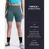 imageAoxjox Booty Contour Seamless Workout Biker Shorts for Women Tummy Control High Waisted Athletic Running Yoga Short 5quotStorm Green Marl
