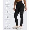imageAoxjox High Waisted Workout Leggings for Women Hidden Scrunch V Waist Front Illusion Ruched Athletic Yoga Pants 26quotBlack