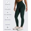imageAoxjox High Waisted Workout Leggings for Women Hidden Scrunch V Waist Front Illusion Ruched Athletic Yoga Pants 26quotForest Green