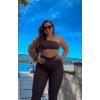 imageAoxjox High Waisted Workout Leggings for Women Hidden Scrunch V Waist Front Illusion Ruched Athletic Yoga Pants 26quotMulch