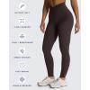 imageAoxjox High Waisted Workout Leggings for Women Hidden Scrunch V Waist Front Illusion Ruched Athletic Yoga Pants 26quotMulch