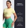 imageAoxjox Short Sleeve Crop Tops for Women Classic Longline Baby Tee Workout T Shirt TopPastel Yellow