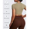 imageAoxjox Short Sleeve Crop Tops for Women Classic Longline Baby Tee Workout T Shirt TopTaupe
