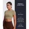 imageAoxjox Short Sleeve Crop Tops for Women Classic Longline Baby Tee Workout T Shirt TopTaupe