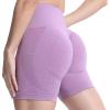imageAoxjox Booty Contour Seamless Workout Biker Shorts for Women Tummy Control High Waisted Athletic Running Yoga Short 5quotLupine Marl