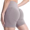 imageAoxjox Booty Contour Seamless Workout Biker Shorts for Women Tummy Control High Waisted Athletic Running Yoga Short 5quotSatellite Marl