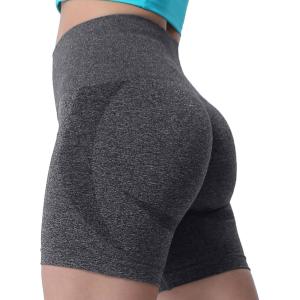 imageAoxjox Booty Contour Seamless Workout Biker Shorts for Women Tummy Control High Waisted Athletic Running Yoga Short 5quotA Black Speckled Marl
