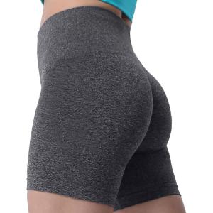 imageAoxjox Booty Contour Seamless Workout Biker Shorts for Women Tummy Control High Waisted Athletic Running Yoga Short 5quotBlack Speckled Marl Pro Shorts  Pro Shorts