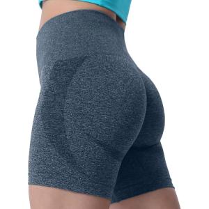 imageAoxjox Booty Contour Seamless Workout Biker Shorts for Women Tummy Control High Waisted Athletic Running Yoga Short 5quotDeep Teal Marl