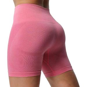 imageAoxjox Booty Contour Seamless Workout Biker Shorts for Women Tummy Control High Waisted Athletic Running Yoga Short 5quotPink Cosmos Marl