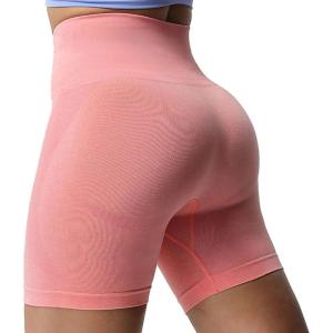 imageAoxjox Booty Contour Seamless Workout Biker Shorts for Women Tummy Control High Waisted Athletic Running Yoga Short 5quotSalmon Rose Marl