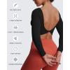 imageAoxjox Long Sleeve Crop Tops for Women Emma Twist Back Workout Cropped T Shirt TopBlack