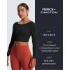 imageAoxjox Long Sleeve Crop Tops for Women Emma Twist Back Workout Cropped T Shirt TopBlack