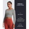 imageAoxjox Long Sleeve Crop Tops for Women Emma Twist Back Workout Cropped T Shirt TopGrey