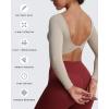 imageAoxjox Long Sleeve Crop Tops for Women Emma Twist Back Workout Cropped T Shirt TopMink