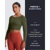 imageAoxjox Long Sleeve Crop Tops for Women Emma Twist Back Workout Cropped T Shirt TopOlive Green