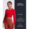 imageAoxjox Long Sleeve Crop Tops for Women Emma Twist Back Workout Cropped T Shirt TopRacing Red