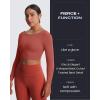 imageAoxjox Long Sleeve Crop Tops for Women Emma Twist Back Workout Cropped T Shirt TopRust Red