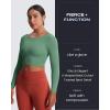 imageAoxjox Long Sleeve Crop Tops for Women Emma Twist Back Workout Cropped T Shirt TopSage Green