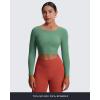 imageAoxjox Long Sleeve Crop Tops for Women Emma Twist Back Workout Cropped T Shirt TopSage Green