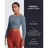 imageAoxjox Long Sleeve Crop Tops for Women Emma Twist Back Workout Cropped T Shirt TopSteel Blue