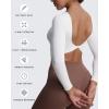 imageAoxjox Long Sleeve Crop Tops for Women Emma Twist Back Workout Cropped T Shirt TopWhite