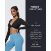 imageAoxjox Long Sleeve Deep V Crop Tops for Women Sienna Open Back Thumb Hole Workout Cropped T Shirt TopBlack