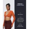 imageAoxjox Long Sleeve Deep V Crop Tops for Women Sienna Open Back Thumb Hole Workout Cropped T Shirt TopEarthy Brown