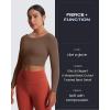 imageAoxjox Long Sleeve Crop Tops for Women Emma Twist Back Workout Cropped T Shirt TopFudge Coffee