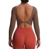 imageAoxjox Long Sleeve Crop Tops for Women Emma Twist Back Workout Cropped T Shirt TopFudge Coffee