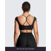 imageAoxjox Womens Workout Sports Bras Luxeyoga Fitness Scrunch Bra Yoga Crop TankBlack