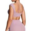imageAoxjox Womens Workout Sports Bras Luxeyoga Fitness Scrunch Bra Yoga Crop TankMauve