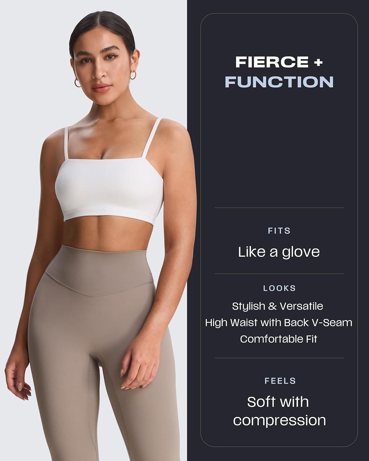 imageAoxjox High Waisted Workout Leggings for Women Tummy Control Buttery Soft Yoga Metamorph Deep V Pants 26quotDriftwood Run Small size Up