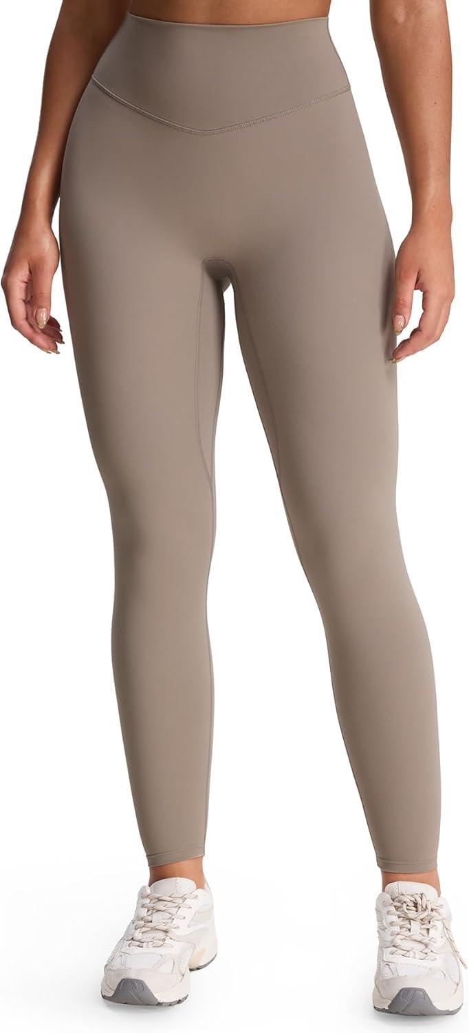 imageAoxjox High Waisted Workout Leggings for Women Tummy Control Buttery Soft Yoga Metamorph Deep V Pants 26quotDriftwood Run Small size Up