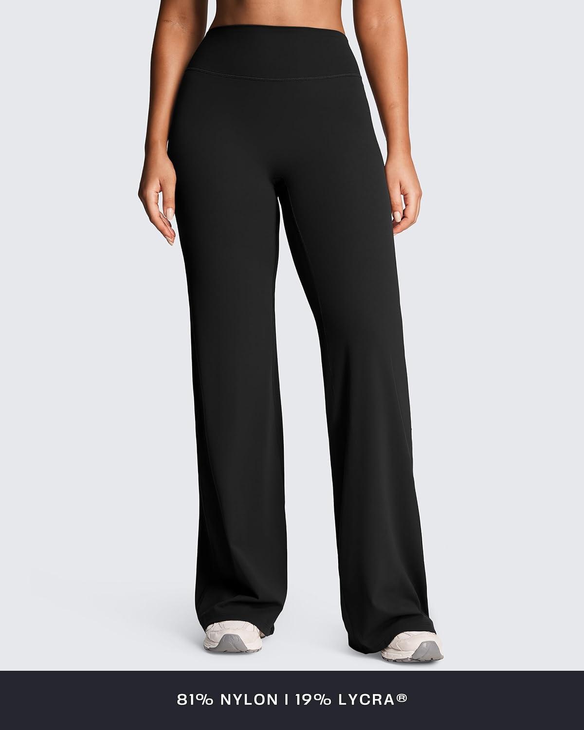 imageAoxjox Womens Workout Athlenza Straight Leg Bottoms High Waist Lumastretch Gym Yoga Pants 31quot 33quot 35quotBlack