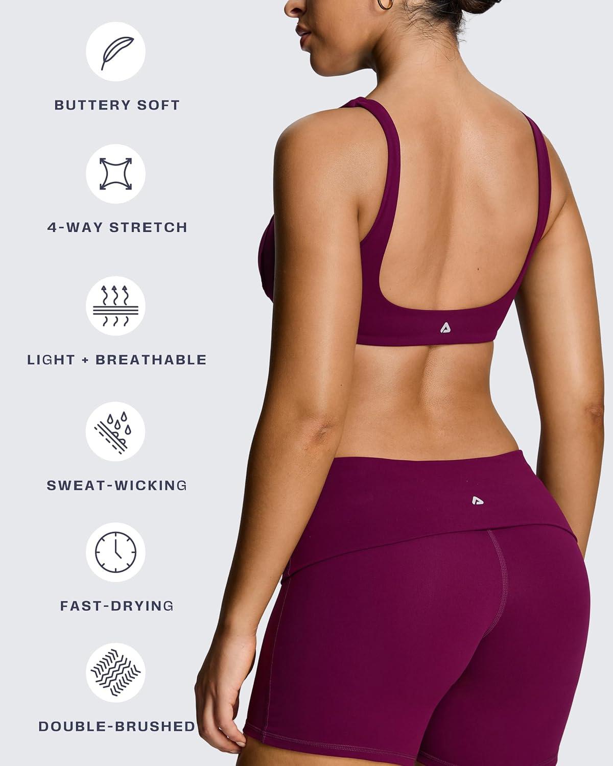 imageAoxjox Womens Workout Sports Bras Fitness Training Gym Athlenza Twist Bra Lumastretch Yoga Crop TankBurgundy