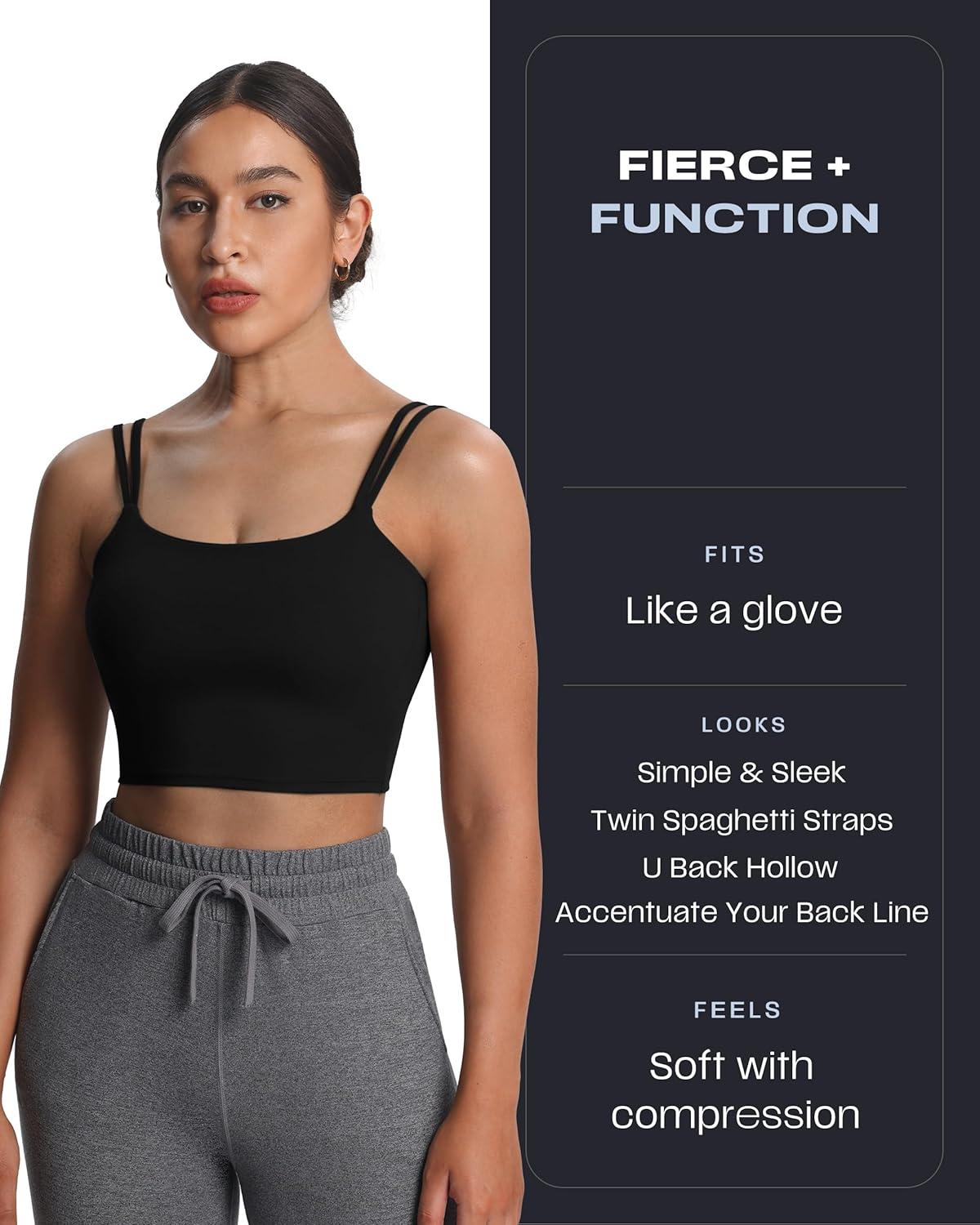 imageAoxjox Womens Workout Sports Bras Fitness Yoga Crop Tank Twist Back Cami1 Black