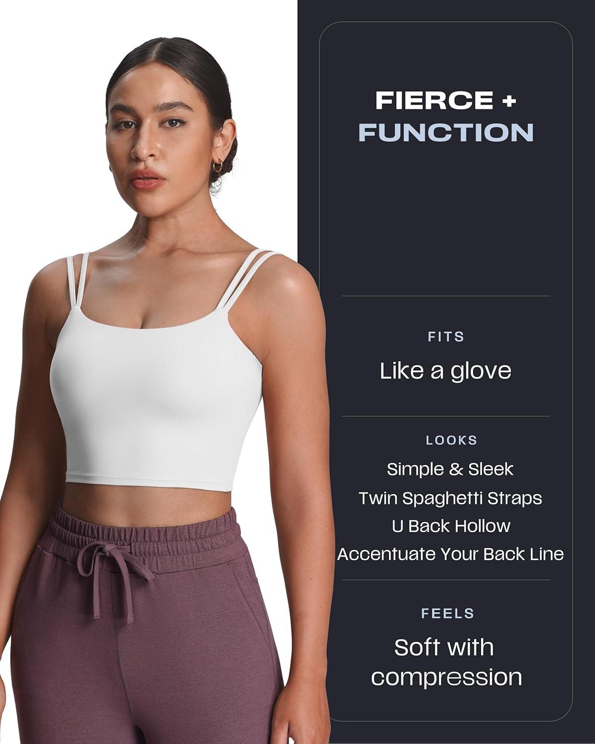 imageAoxjox Womens Workout Sports Bras Fitness Yoga Crop Tank Twist Back Cami1 White