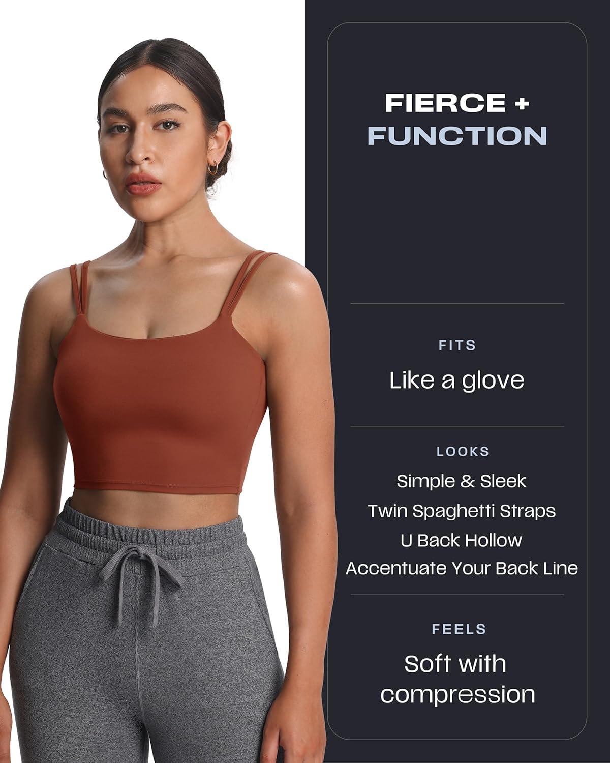 imageAoxjox Womens Workout Sports Bras Fitness Yoga Crop Tank Twist Back CamiCherry Mahogany