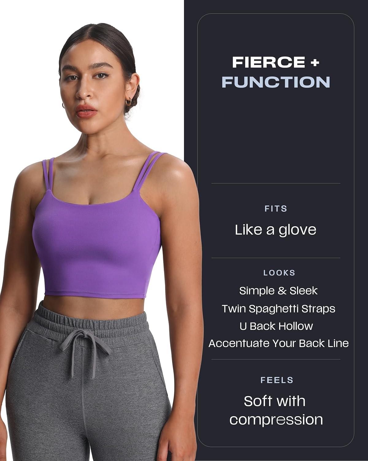 imageAoxjox Womens Workout Sports Bras Fitness Yoga Crop Tank Twist Back CamiChive Blossom