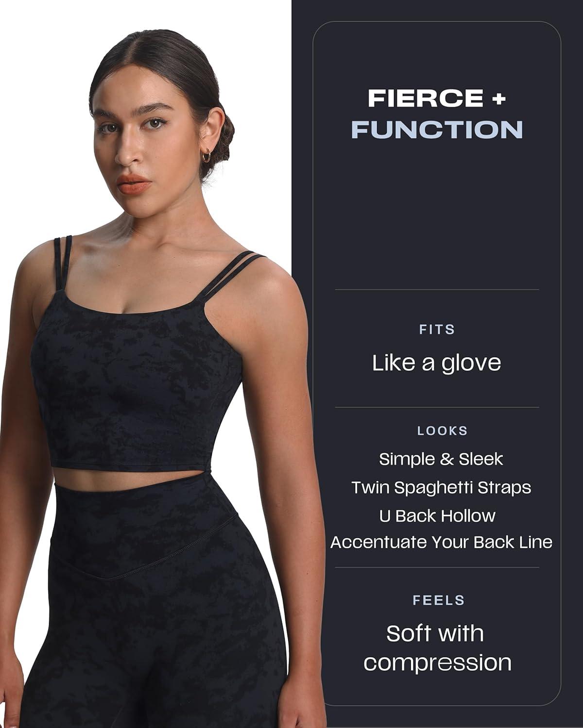 imageAoxjox Womens Workout Sports Bras Fitness Yoga Crop Tank Twist Back CamiCloud Black