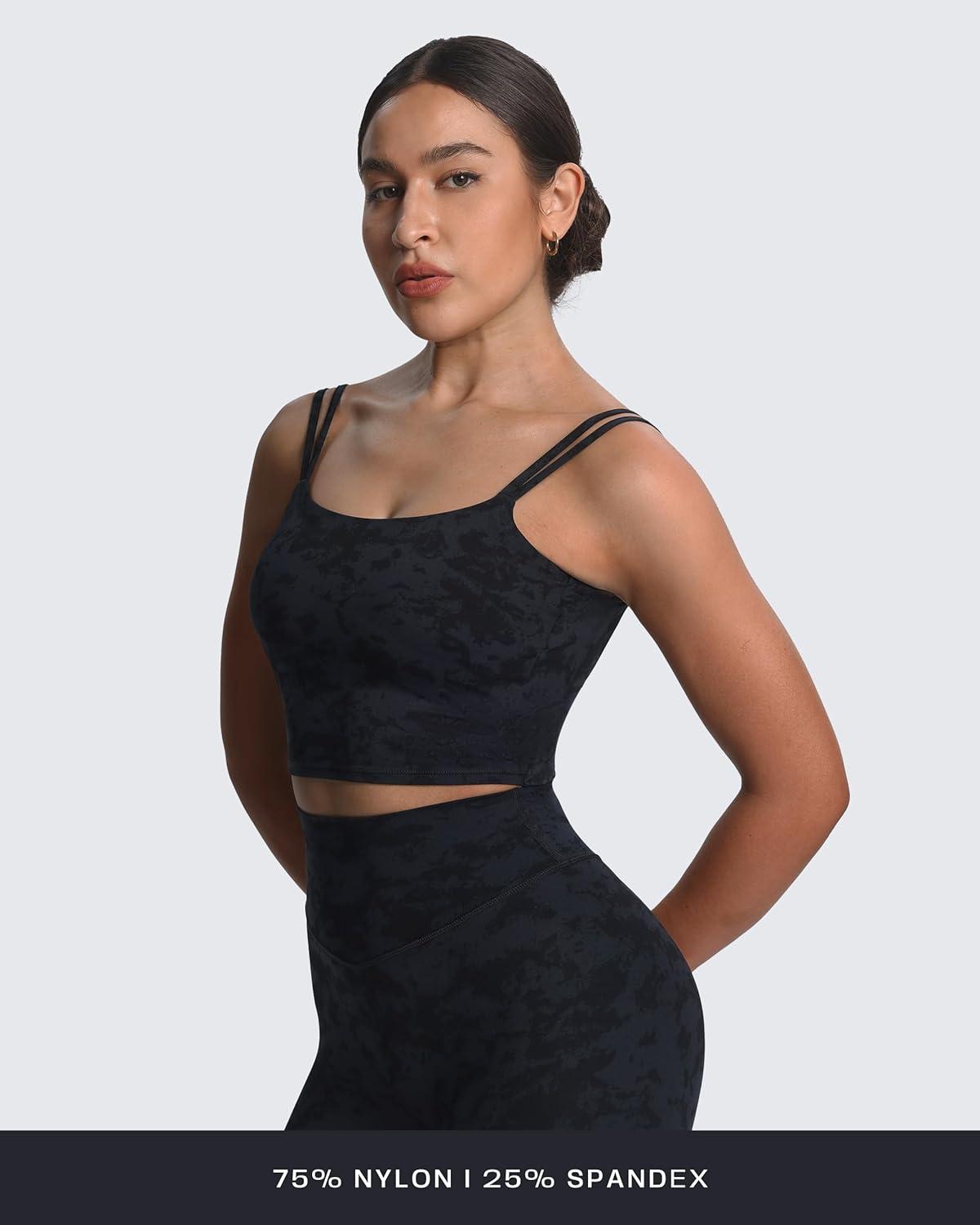 imageAoxjox Womens Workout Sports Bras Fitness Yoga Crop Tank Twist Back CamiCloud Black